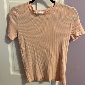Calvin Klein ribbed tee - peach colored